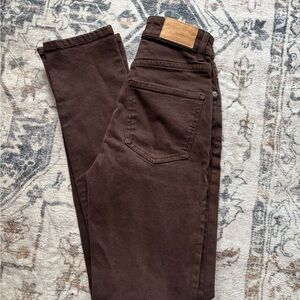 ZARA High-Waisted Brown Jeans